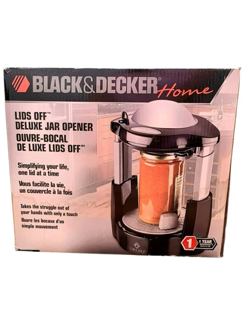 Black & Decker Lids Off Jar Opener Remover Deluxe Automatic Electric JW275 Black